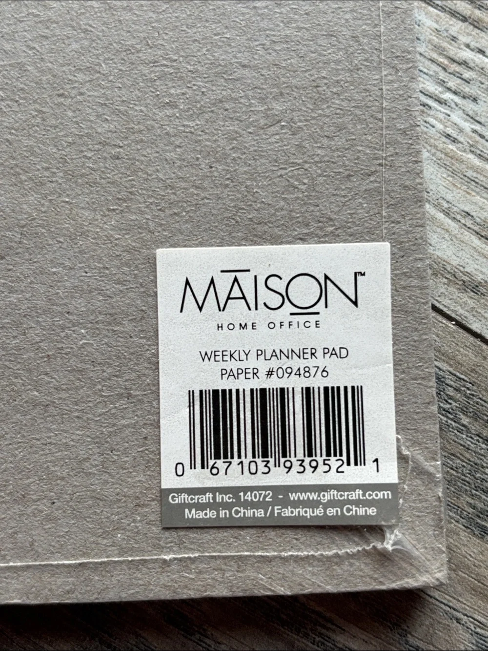 BRAND NEW MAISON Weekly Planner Pad — Gray Cover
